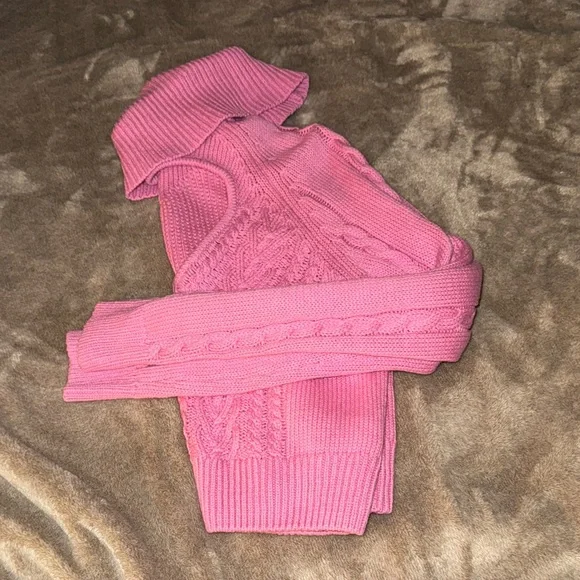 Pink Heart Cable Knit Heart Sweater - Picture 2 of 3